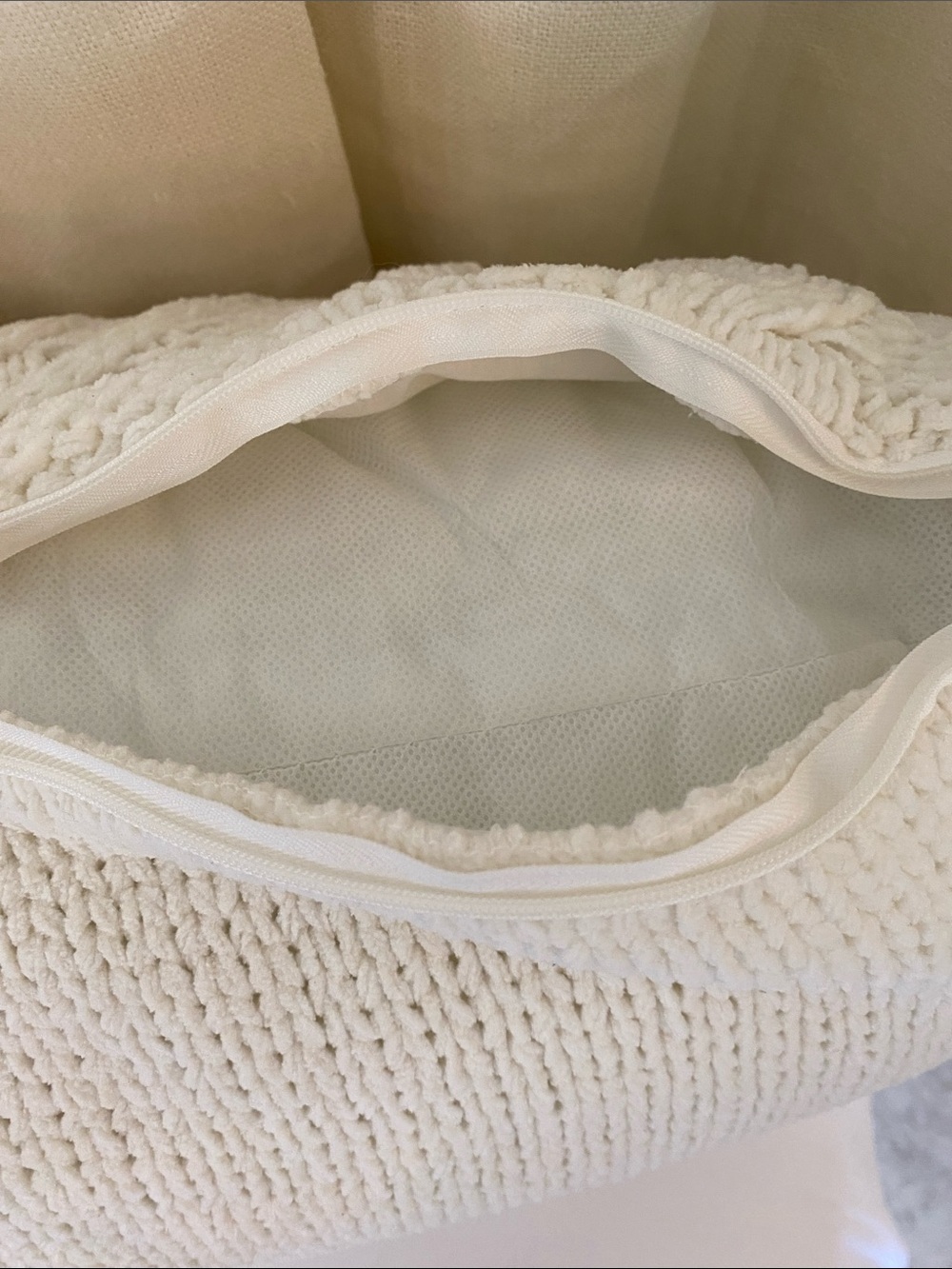 Cable-Knit Cream Decorative Throw Pillow - Picture 4 of 4